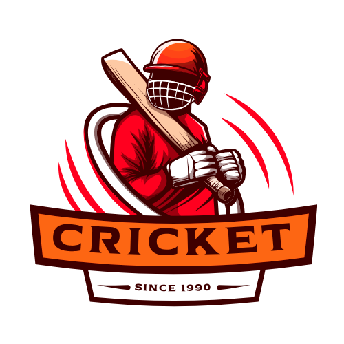 Orange and Brown Illustrative Cricket Club Sports Logo